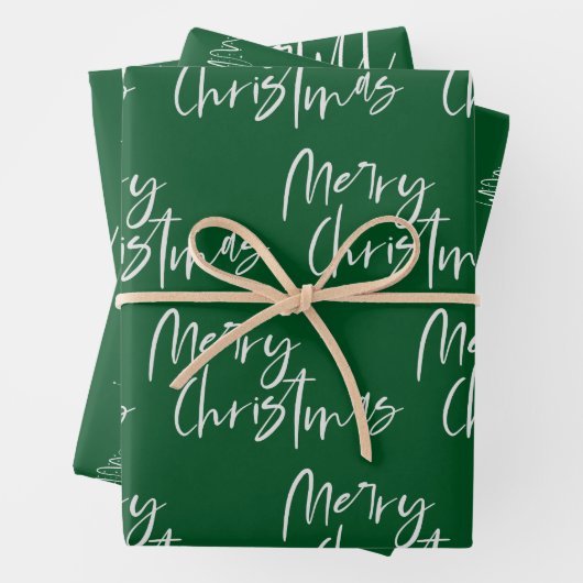 Elegant Green Frohe Weihnachtsgeschenk Geschenkpapier Set (Beispiel)