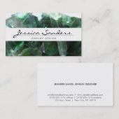 Elegant Green Gemstone Visitenkarte (Vorne/Hinten)