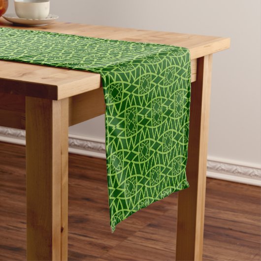  Elegant Green Geometric Patterns Kurzer Tischläufer (Beispiel)