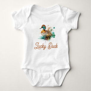 Elegant Green Gerahmt Mallard Duck Baby Shower Baby Strampler