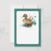 Elegant Green Gerahmt Mallard Duck Baby Shower Dankeskarte (Rückseite)