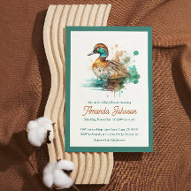 Elegant Green Gerahmt Mallard Duck Baby Shower