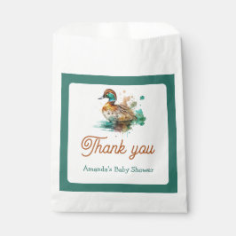 Elegant Green Gerahmt Mallard Duck Baby Shower Geschenktütchen