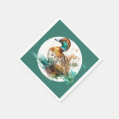 Elegant Green Gerahmt Mallard Duck Baby Shower Serviette (Ecke)