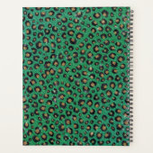 Elegant Green Glitter Black Gold Leopard Planer (Rückseite)