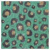 Elegant Green Glitter Black Gold Leopard Stoff (Nahaufnahme)