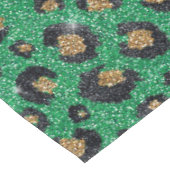 Elegant Green Glitter Black Gold Leopard Tischdecke (Schrägansicht)