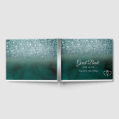 Elegant Green Glitzer Bokeh Green Gästebuch (Voll)