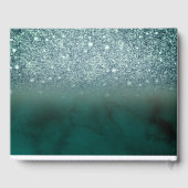 Elegant Green Glitzer Bokeh Green Gästebuch (Rückseite)