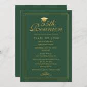 Elegant Green Gold 55. Class Wiedersehen Einladung (Vorne/Hinten)