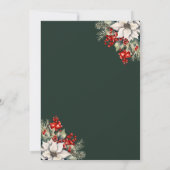 Elegant Green Gold Botanical Christmas Party Einladung (Rückseite)