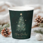 Elegant Green Gold Christmas Tree Pappbecher