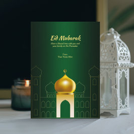 Elegant Green | Gold Dome Ramadan Grußkarte Einladung