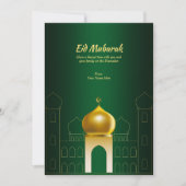 Elegant Green | Gold Dome Ramadan Grußkarte Einladung (Vorderseite)