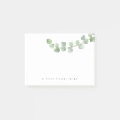 Elegant Green Gold Eucalyptus Leaf Name Post-it Klebezettel (Vorderseite)
