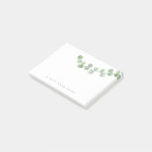 Elegant Green Gold Eucalyptus Leaf Name Post-it Klebezettel (angewinkelt)