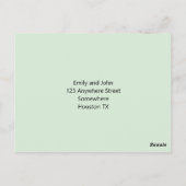 Elegant Green Gold Eucalyptus Script Wedding RSVP Postkarte (Rückseite)