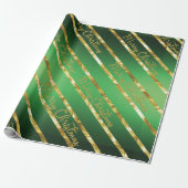 Elegant Green Gold Frohe Weihnachten Geschenkpapier (Ungerollt)