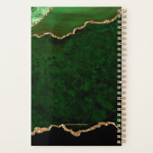 Elegant Green Gold Glitzer Agate Monogram 2024 Planer (Rückseite)