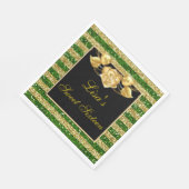 Elegant Green Gold Glitzer Gold Rose Sweet 16 Serviette (Ecke)
