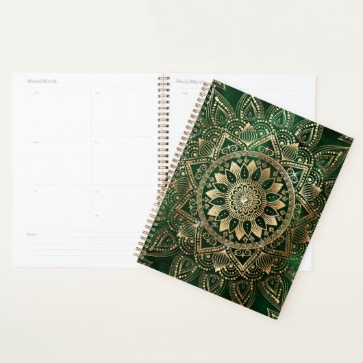 Elegant Green Gold Mandala Planer (Anzeige)
