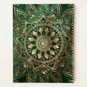 Elegant Green Gold Mandala Planer (Rückseite)