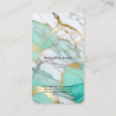 Elegant Green Gold Marble Logo & QR Code Modern Visitenkarte (Rückseite)