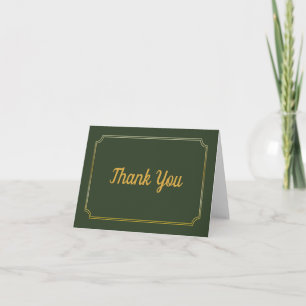 Elegant Green   Gold Minimalistisch Blank Vielen D Dankeskarte