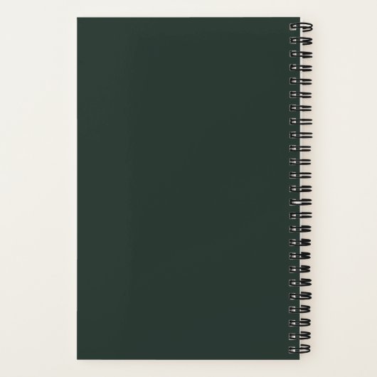 Elegant Green & Gold Monogram Bullet Page Journal Notizblock (Rückseite)