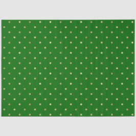 Elegant Green Gold Polka Dots Seidenpapier