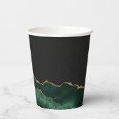 Elegant Green Gold Santa Sleigh Merry Christmas Pappbecher (Rückseite)