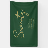 Elegant Green & Gold Seventy Birthday Party Banner (Vertikal)
