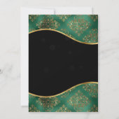 Elegant Green & Gold Snowflake Wedding Dankeskarte (Rückseite)