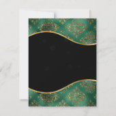 Elegant Green & Gold Snowflake Wedding RSVP Karte (Rückseite)