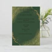 Elegant Green Gold Spark Wedding Invitation Einladung (Stehend Vorderseite)