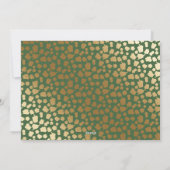 Elegant Green Gold Stars Foto Frohe Weihnachten (Rückseite)