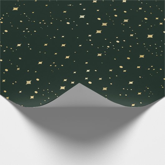 Elegant Green Gold Weihnachten Geschenkpapier (Ecke)