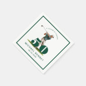 Elegant Green Golf 50th Birthday Serviette (Ecke)