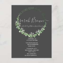 ELEGANT GREEN & GRAY FOLIAGE VIRTUAL BRAUTPARTY POSTKARTE