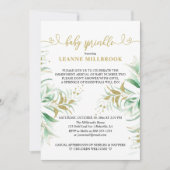 Elegant Green Green und Gold Baby Sprinkle Einladung (Vorderseite)