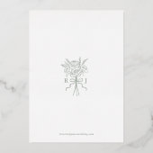 Elegant Green Hand Drawn Bow Ribbon Save the Date Folieneinladung (Rückseite)