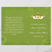 Elegant Green Irish Bi Fold Wedding Programs (Vorderseite)