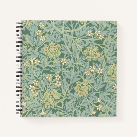 Elegant Green Jasmine Floral Pattern Notizblock (Vorderseite)