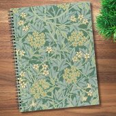 Elegant Green Jasmine Floral Pattern Notizblock