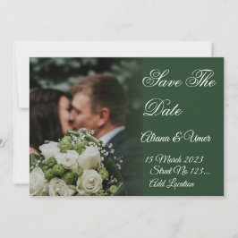 Elegant Green Kiss Save the Date