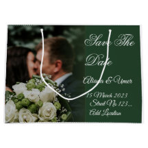 Elegant Green Kiss Save the Date