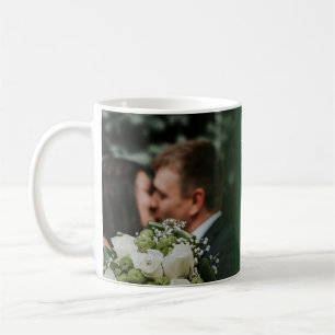 Elegant Green Kiss Save the Date Kaffeetasse