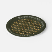 Elegant Green Leaves Thanksgiving Pappteller (Schrägansicht)