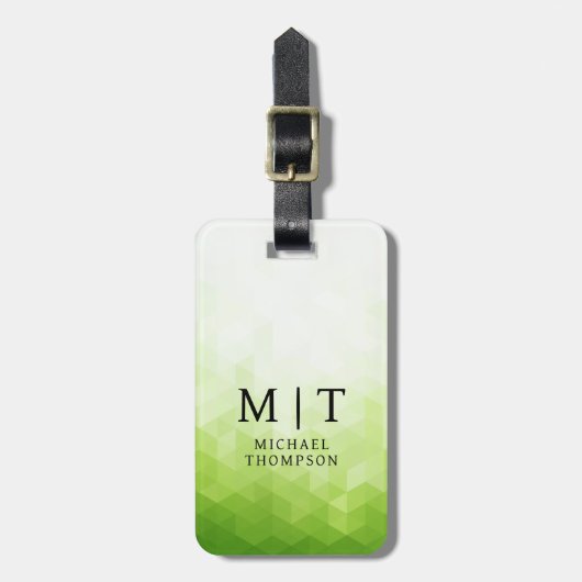 Elegant Green Light geometric Background Gepäckanhänger (Vorderseite vertikal)