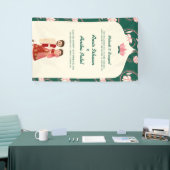 Elegant Green Lotus Lanterns Mehndi Sanget Indian Banner (Messeveranstaltung)